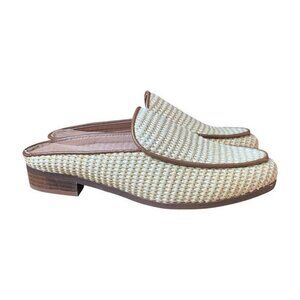 J. Jill Tan Ariel Straw Woven Loafer Mules Size Women 6.5